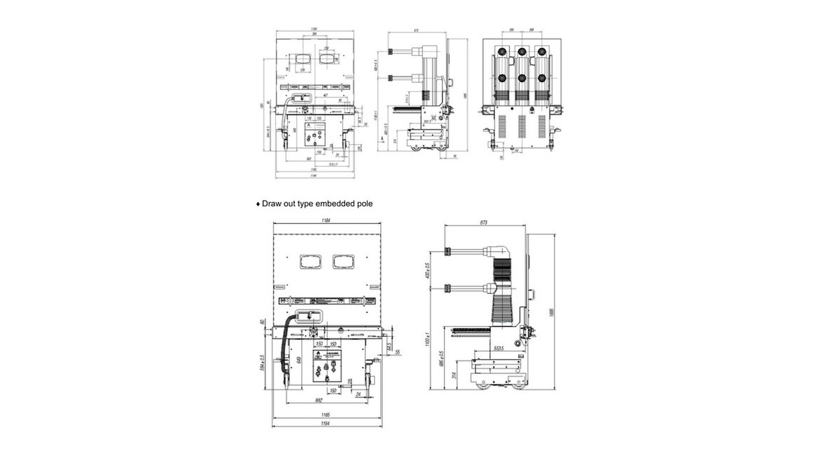 ZN85 indoor vacuum circuit breaker general structure drawing