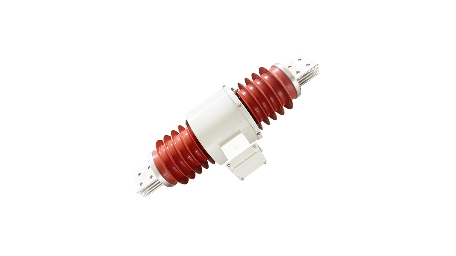 Dry composite wall bushing with current transformer product on clean white background