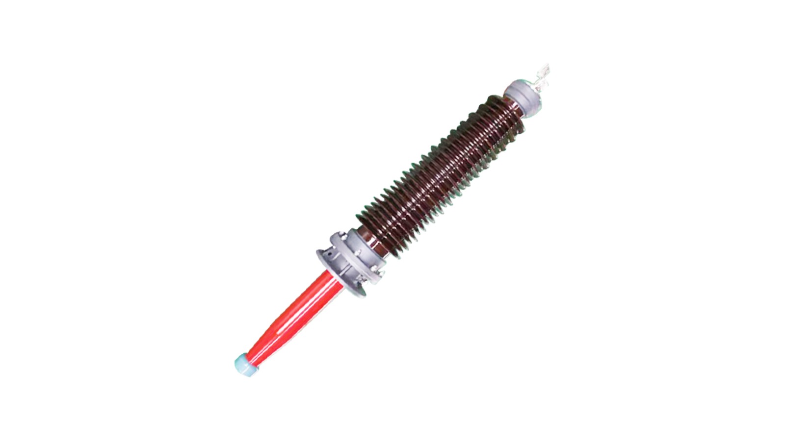 Dry resin impregnated transformer bushing product on clean white background