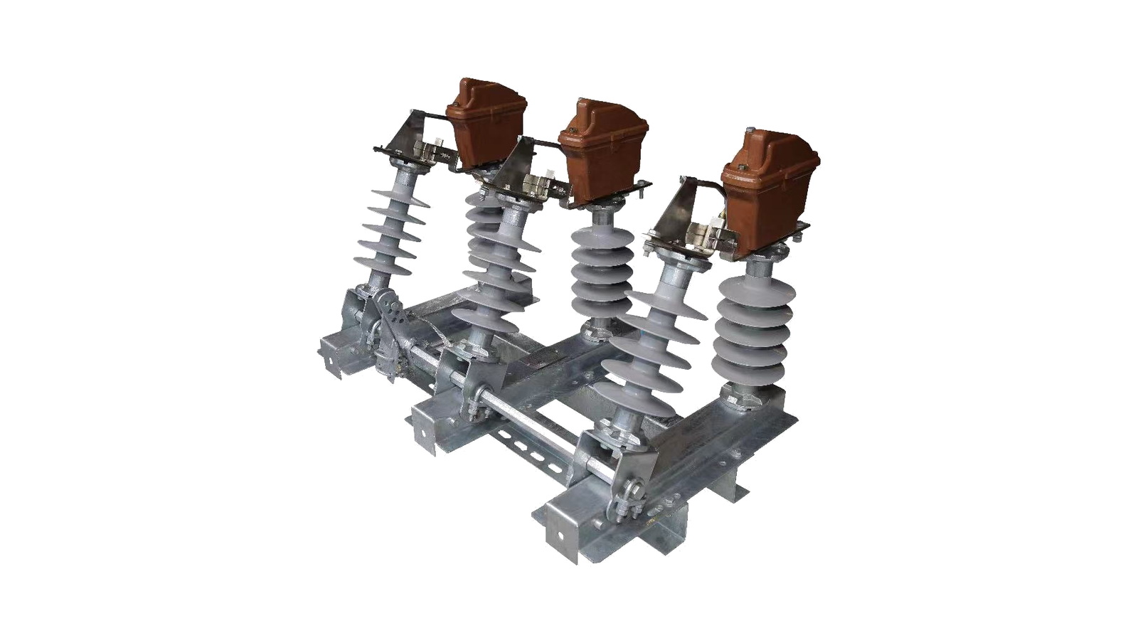 Outdoor air load break switch with arc chute and porcelain insulators