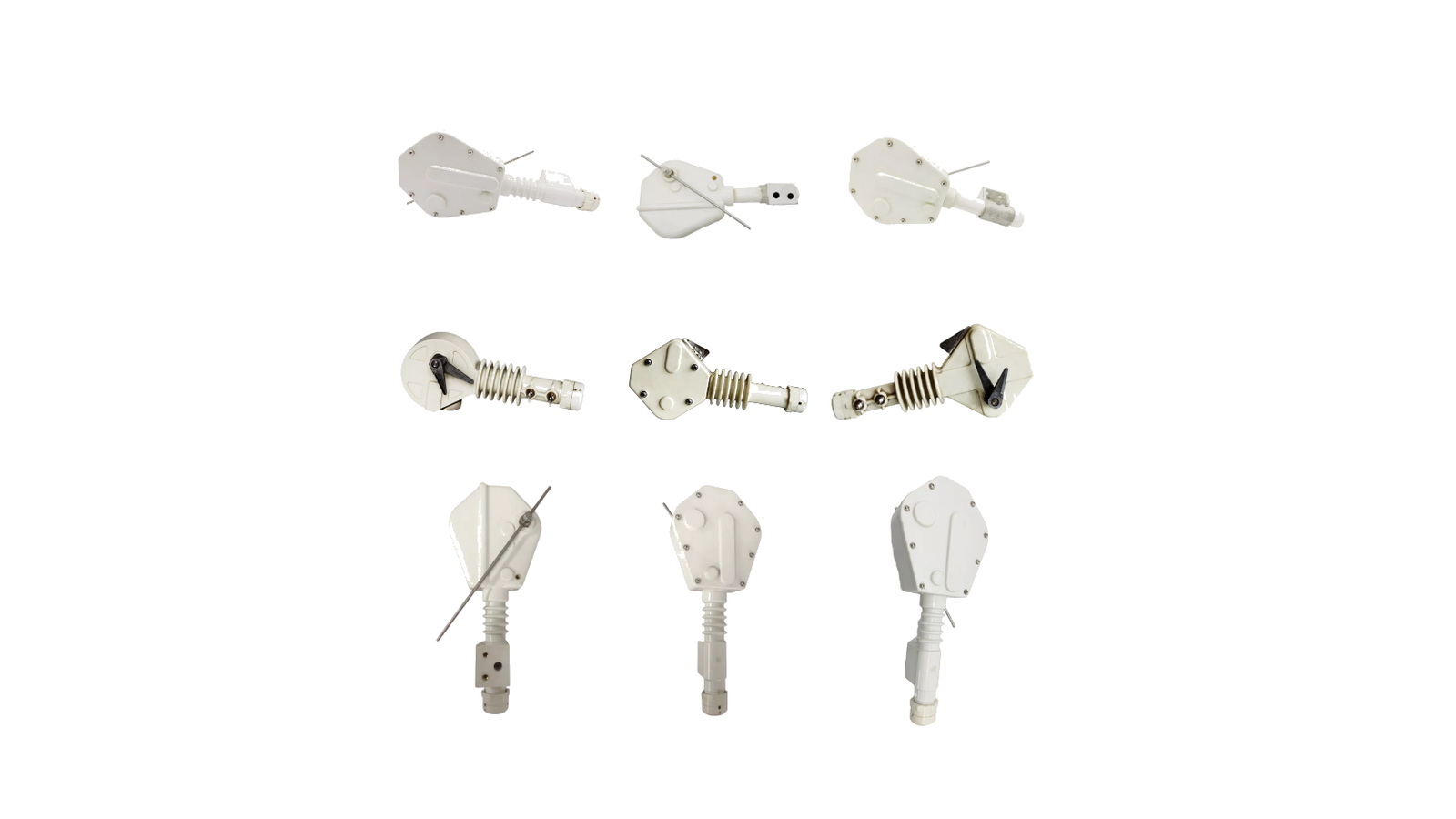 Load break switch accessories and replacement parts on white background