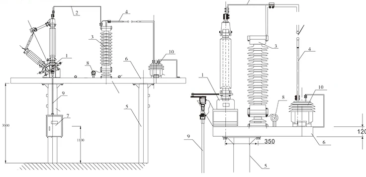 Neutral disconnector installation dimension drawing without sample-page annotations