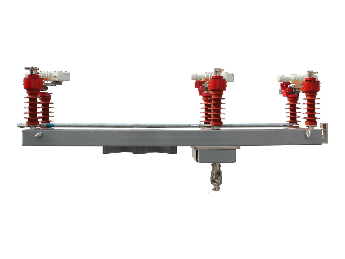 Outdoor air load break switch with arc chute on clean white background