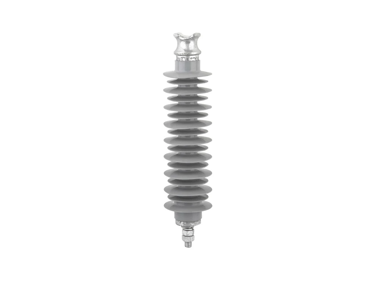 Composite pin insulator on clean white background