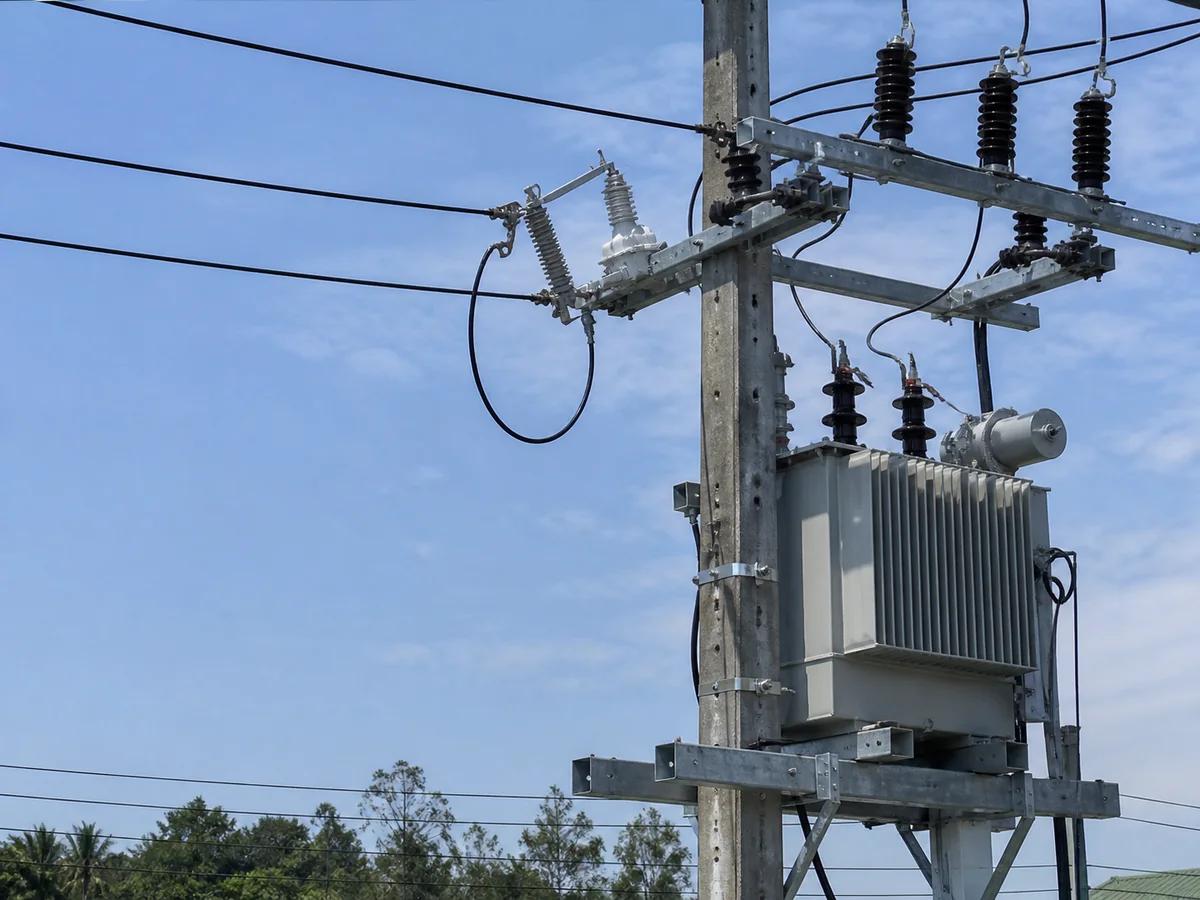 Distribution transformer protection application scene for overhead utility lines