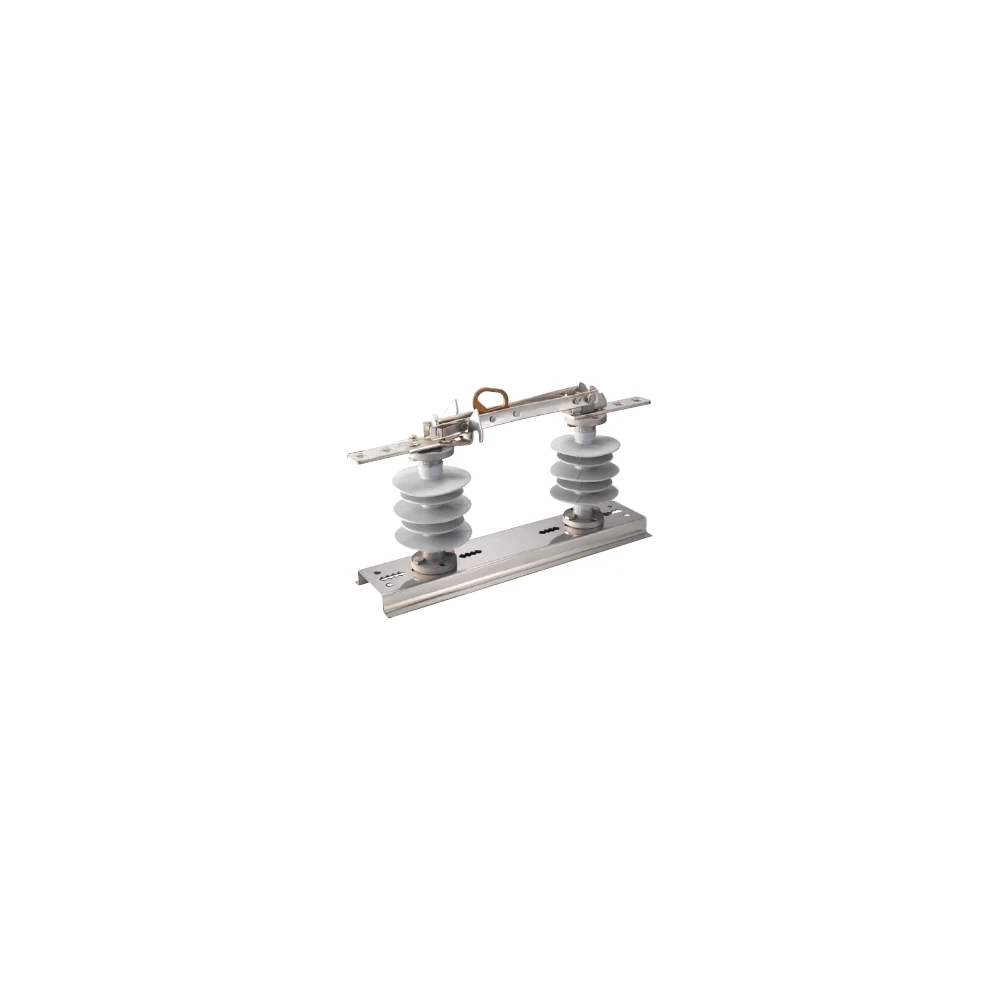 Medium voltage single-pole isolation switch with silicone insulators on a clean white background
