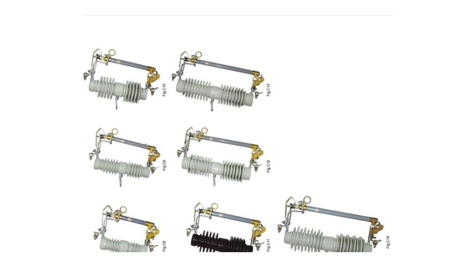Standard drop out fuse cutout product views on clean white background