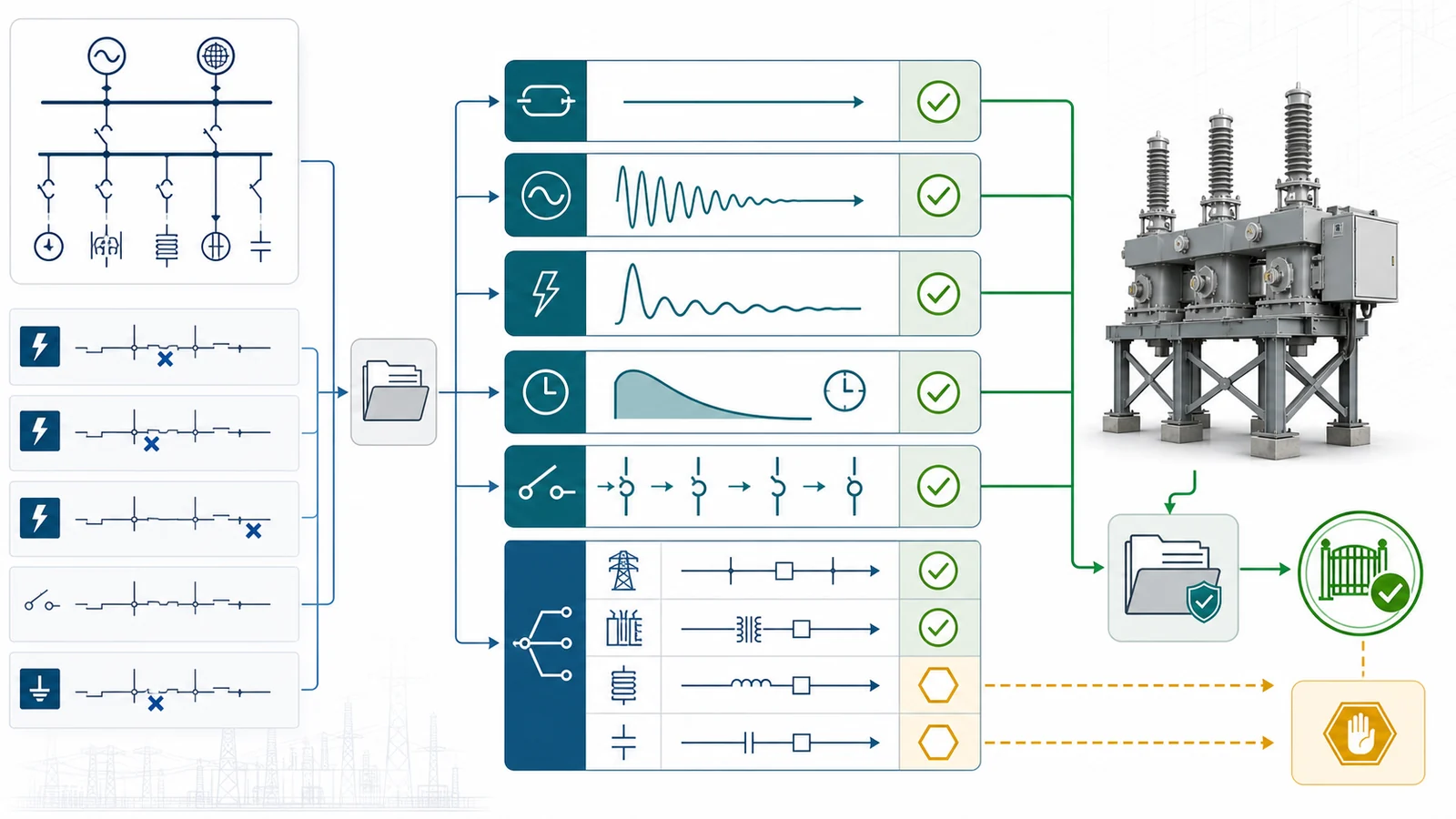 Circuit breaker interrupting-duty chain from network studies to breaking, making, short-time, operating sequence, and switching evidence