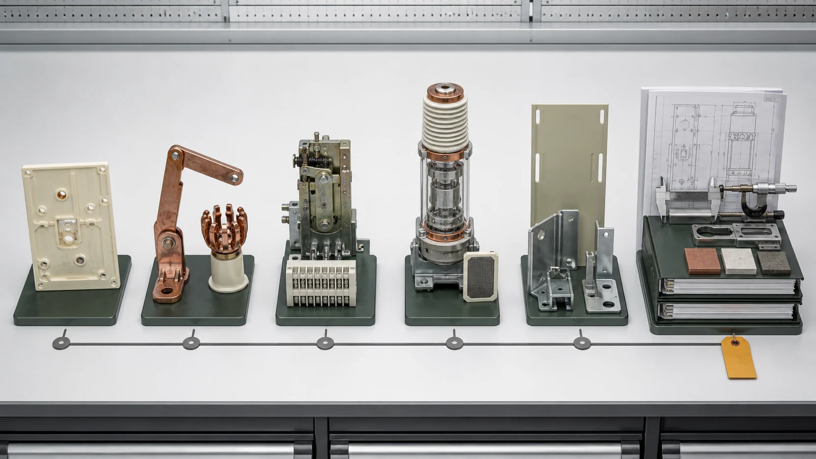 Illustrative switchgear component family compatibility and validation chain