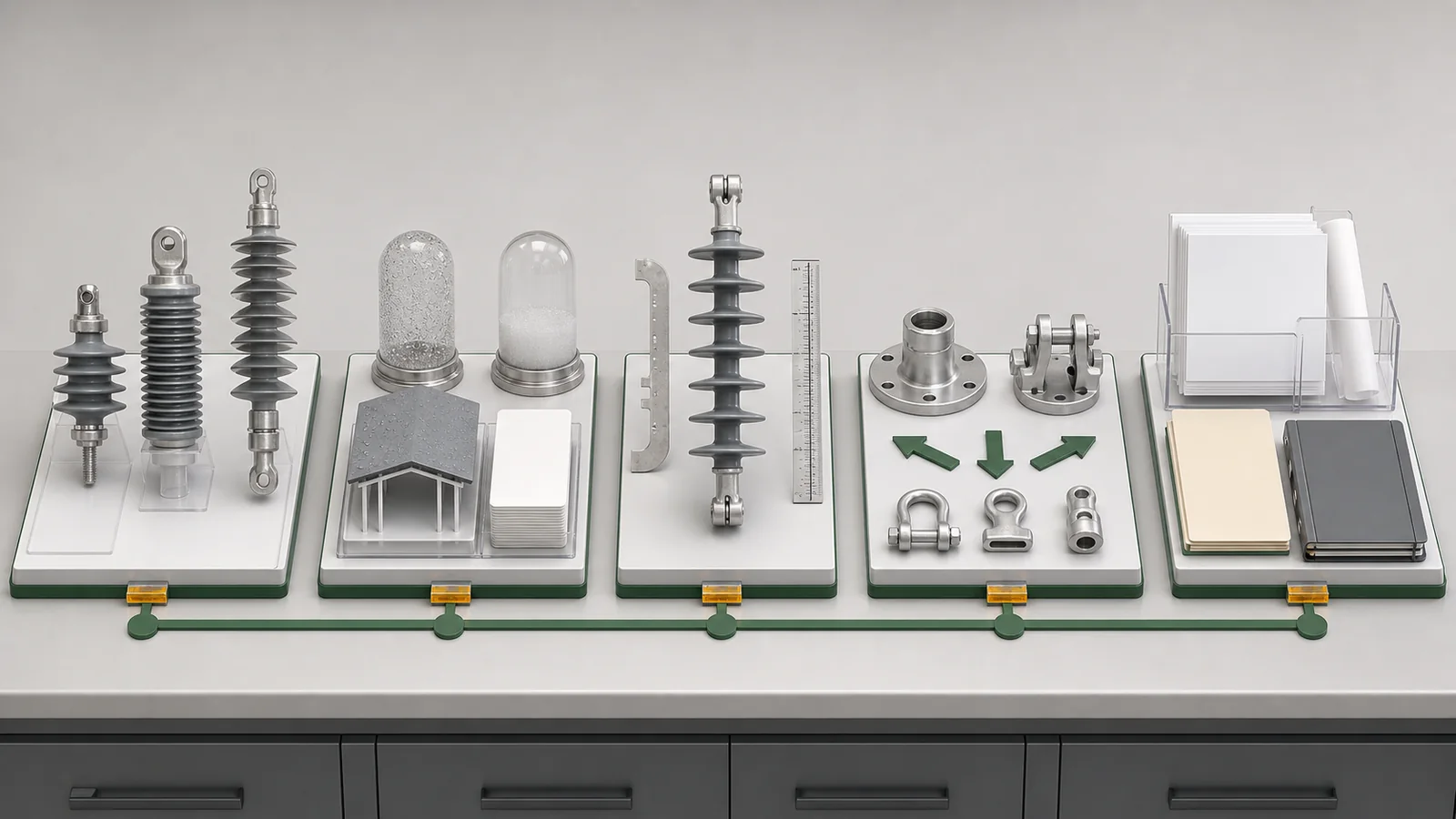 Illustrative five-gate composite insulator selection matrix
