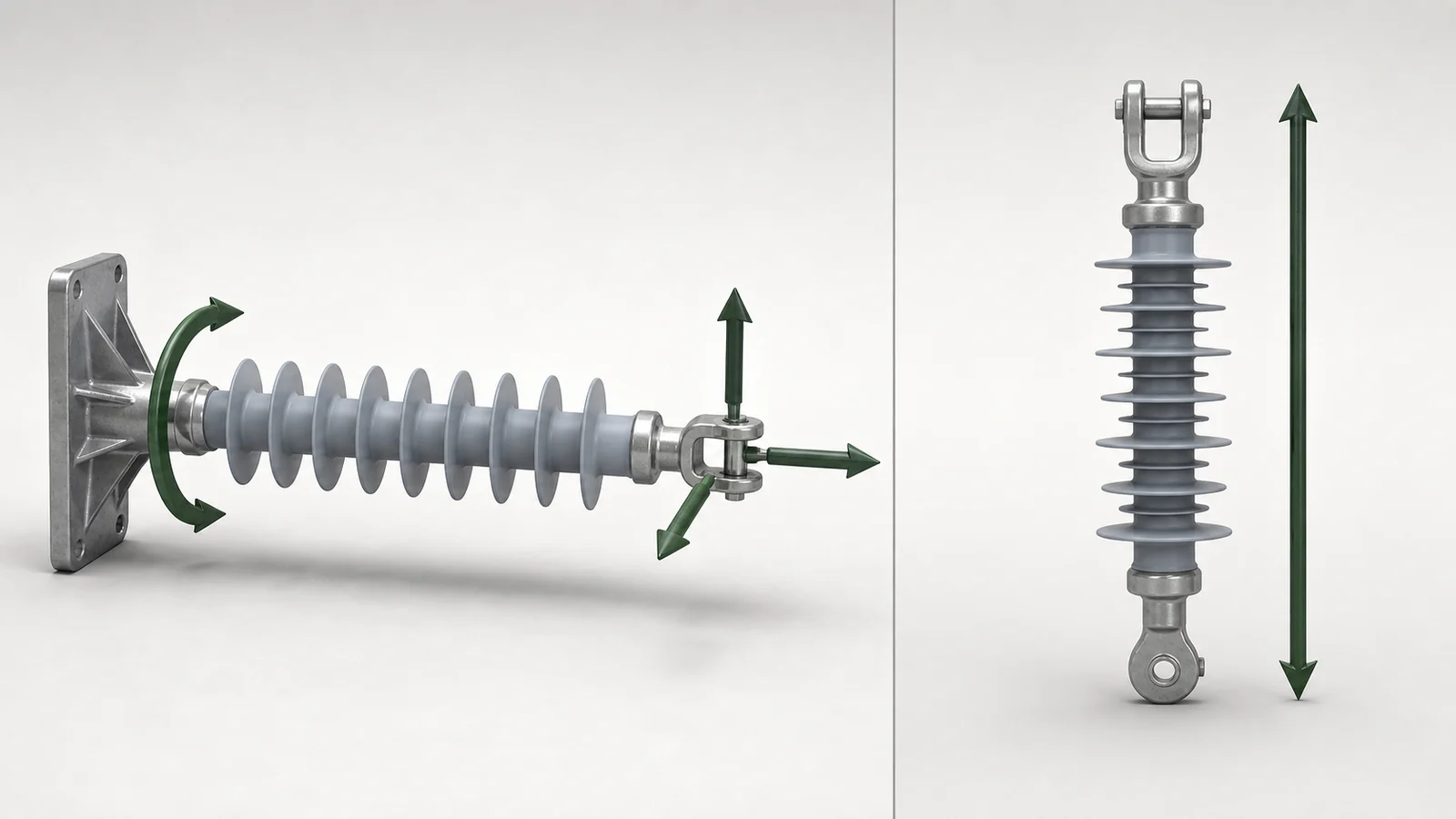 Illustrative post and suspension composite insulator mechanical load paths