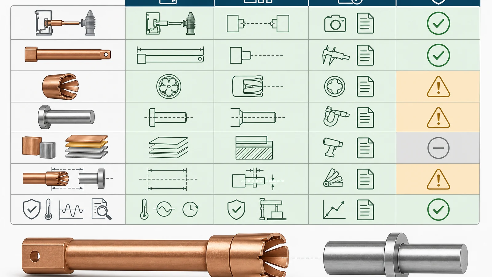 Contact set interface matrix for arm, tulip fingers, fixed contact, plating, engagement, and duty evidence