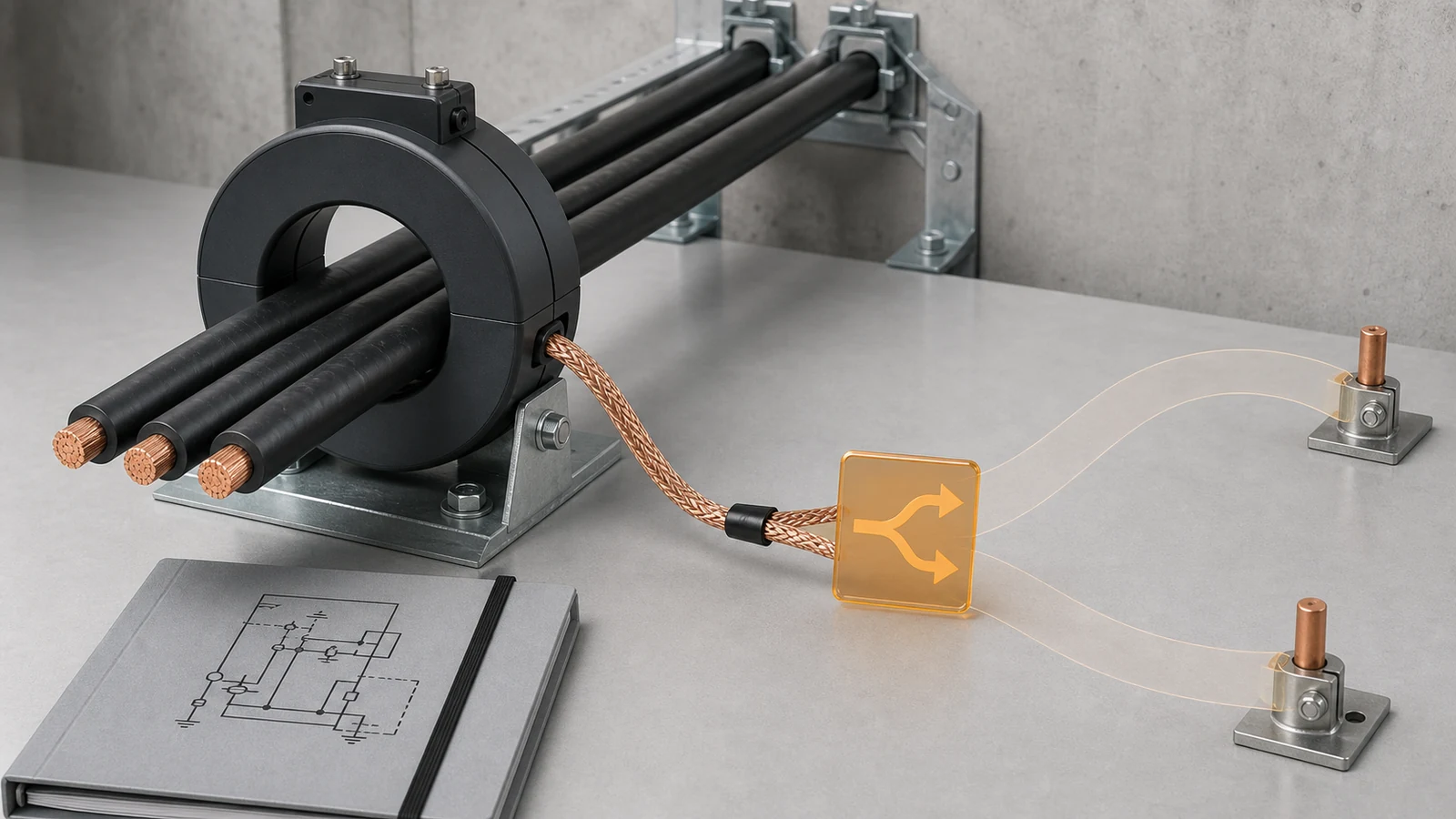 Core-balance CT cable grouping and screen-earth interface review