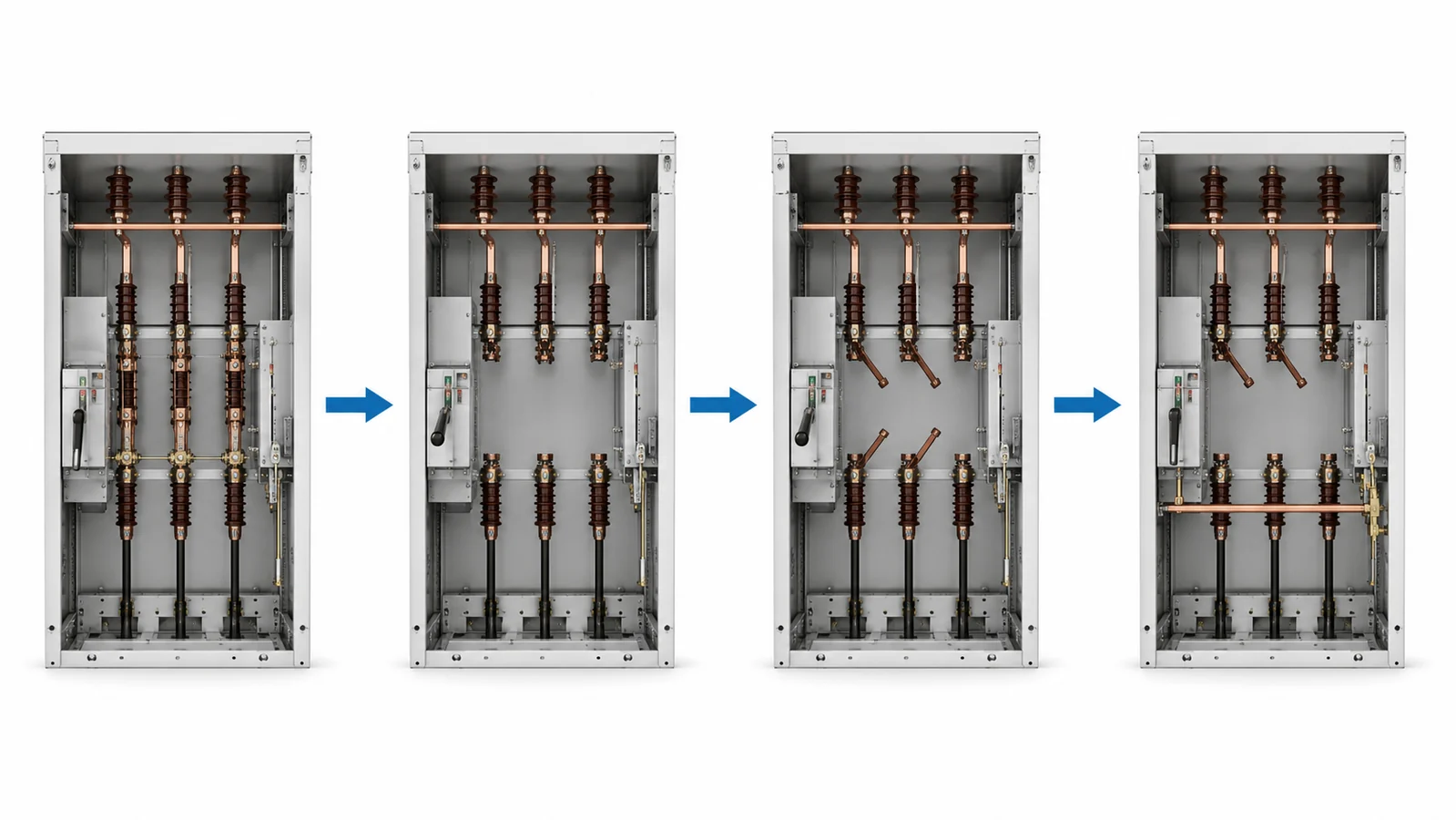 Medium-voltage feeder operating sequence before a disconnect switch is opened for maintenance
