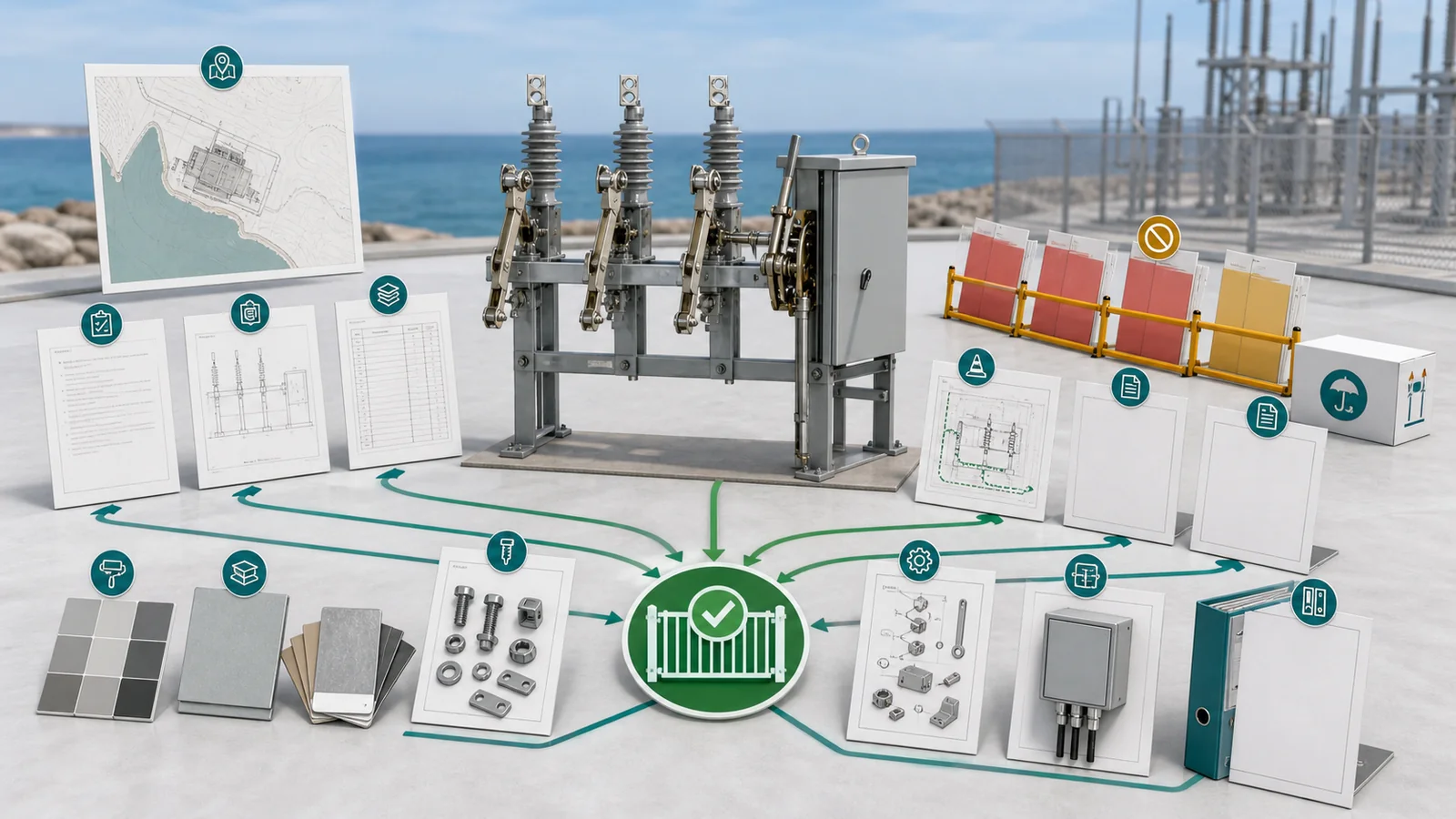 Environmental configuration release package linking site data, GA, insulation, coating, mechanism, maintenance, deviations, and documents