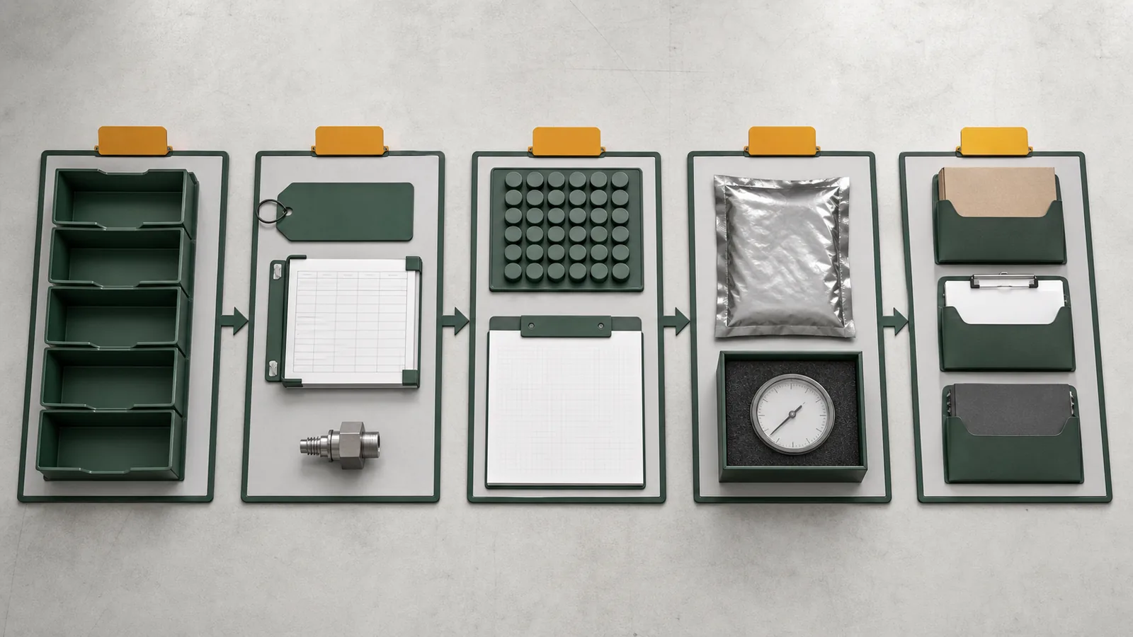 Illustrative five-decision switchgear spare schedule matrix
