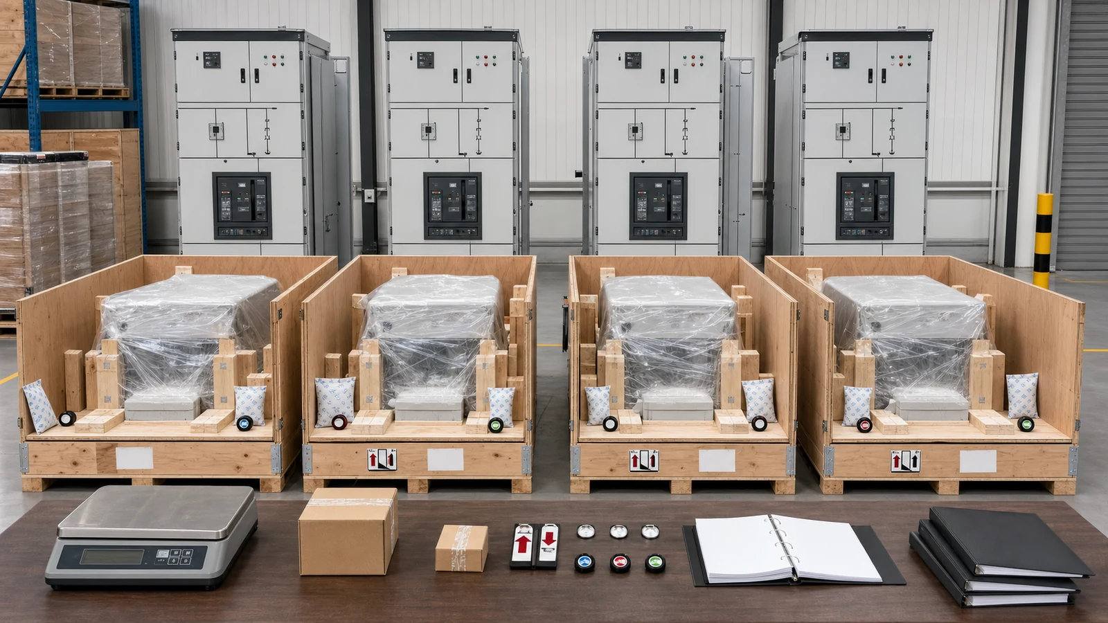 Illustrative high-voltage equipment export packing and document review