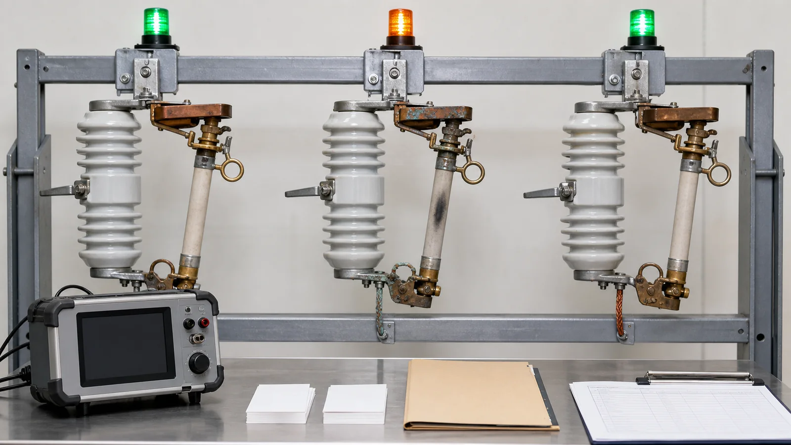 Illustrative three-position cutout bank diagnostic hold record
