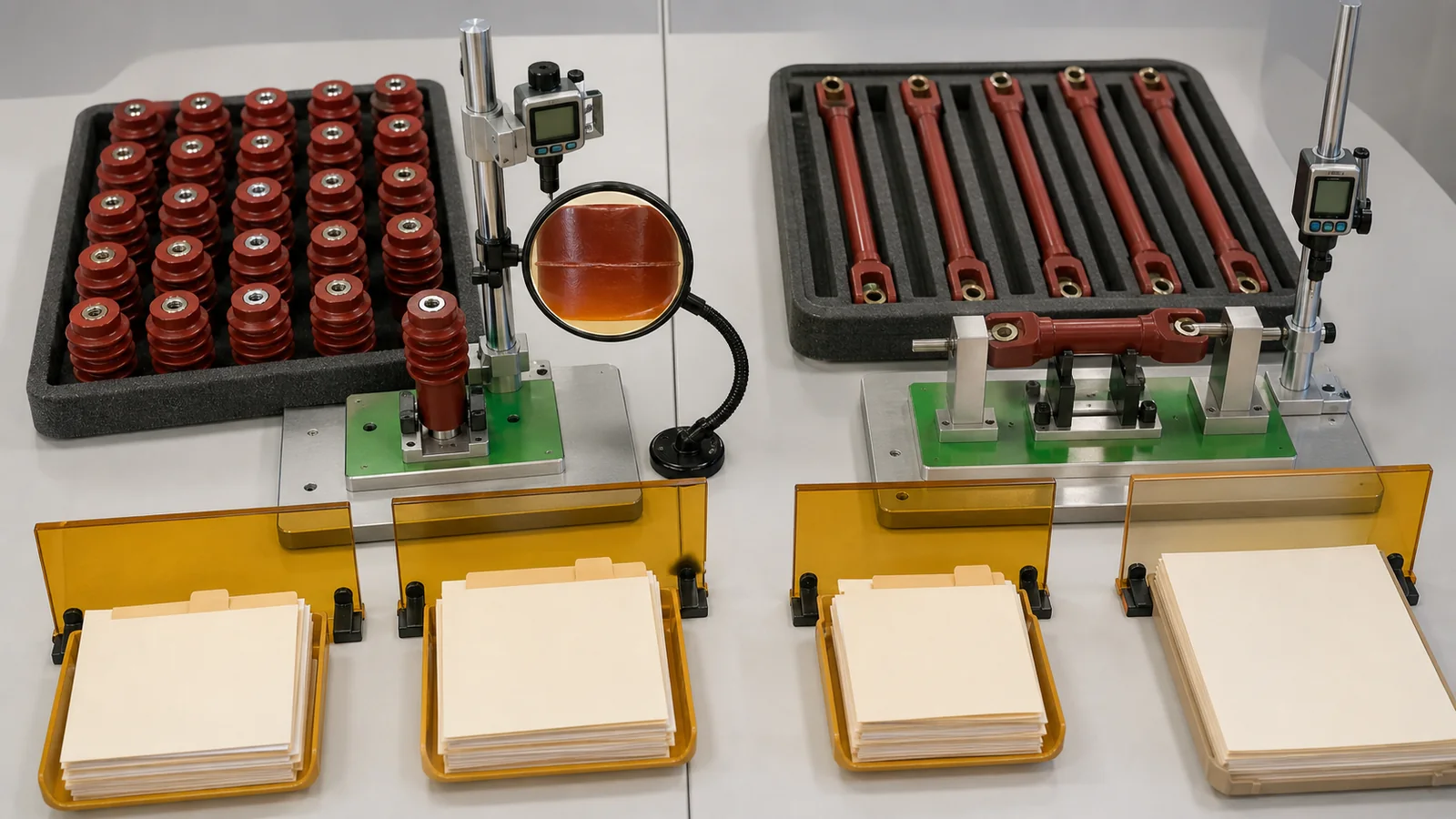 Illustrative resin insulator and pull rod lots held despite passing dimensions