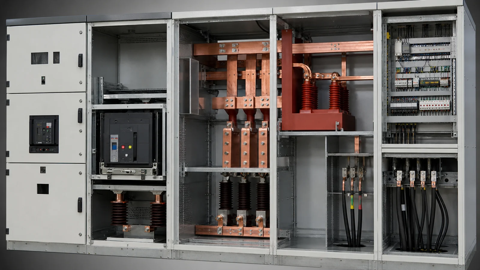KYN28 switchgear cabinet functional compartments and zones