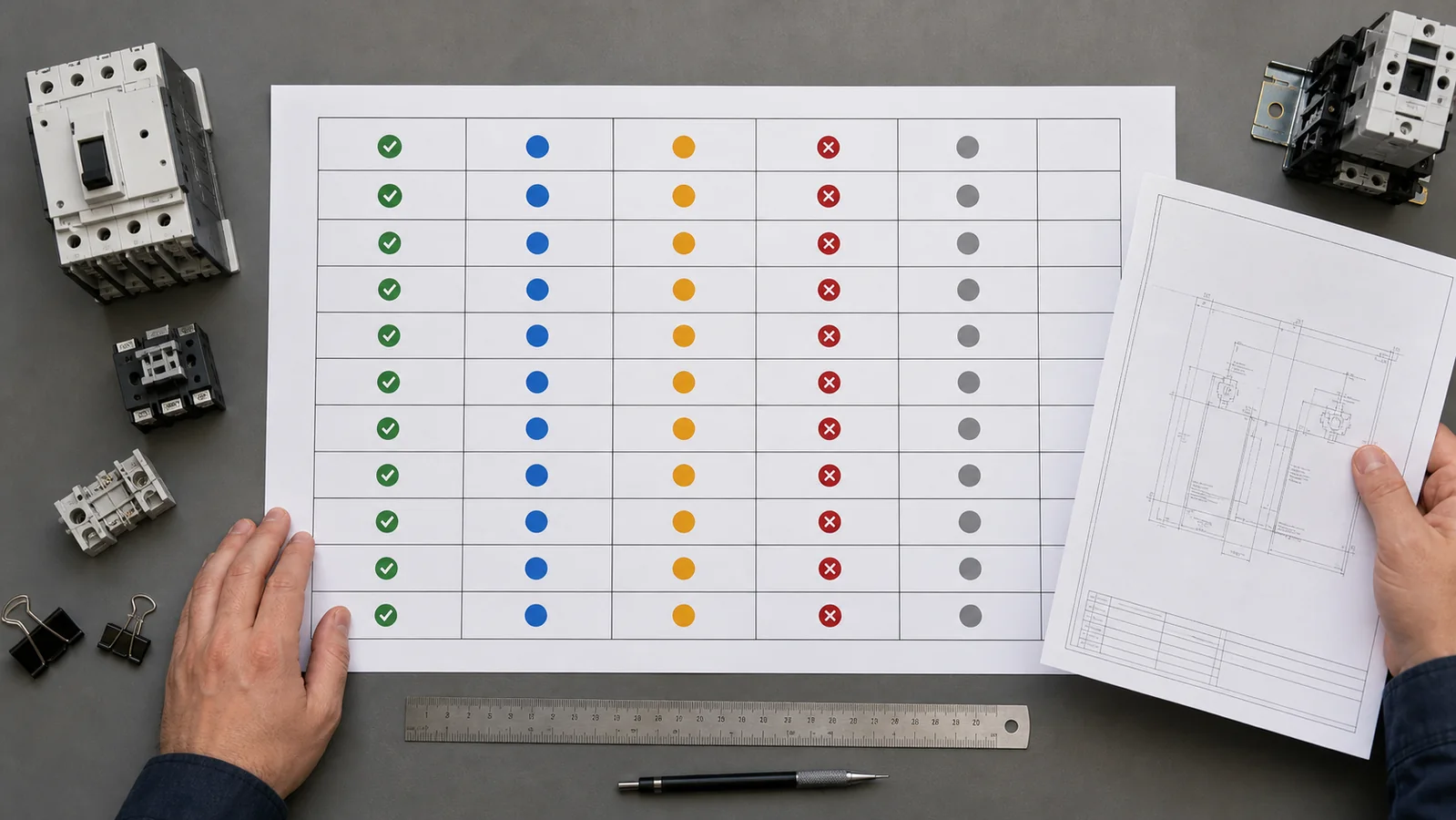 Manufacturer RFQ compliance matrix with confirmed proposal option deviation and open states