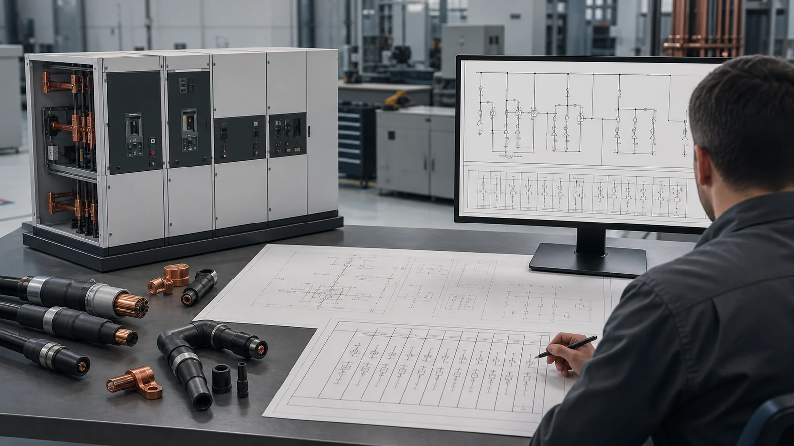 Engineering review of a switchgear bay schedule and non-readable single-line drawing