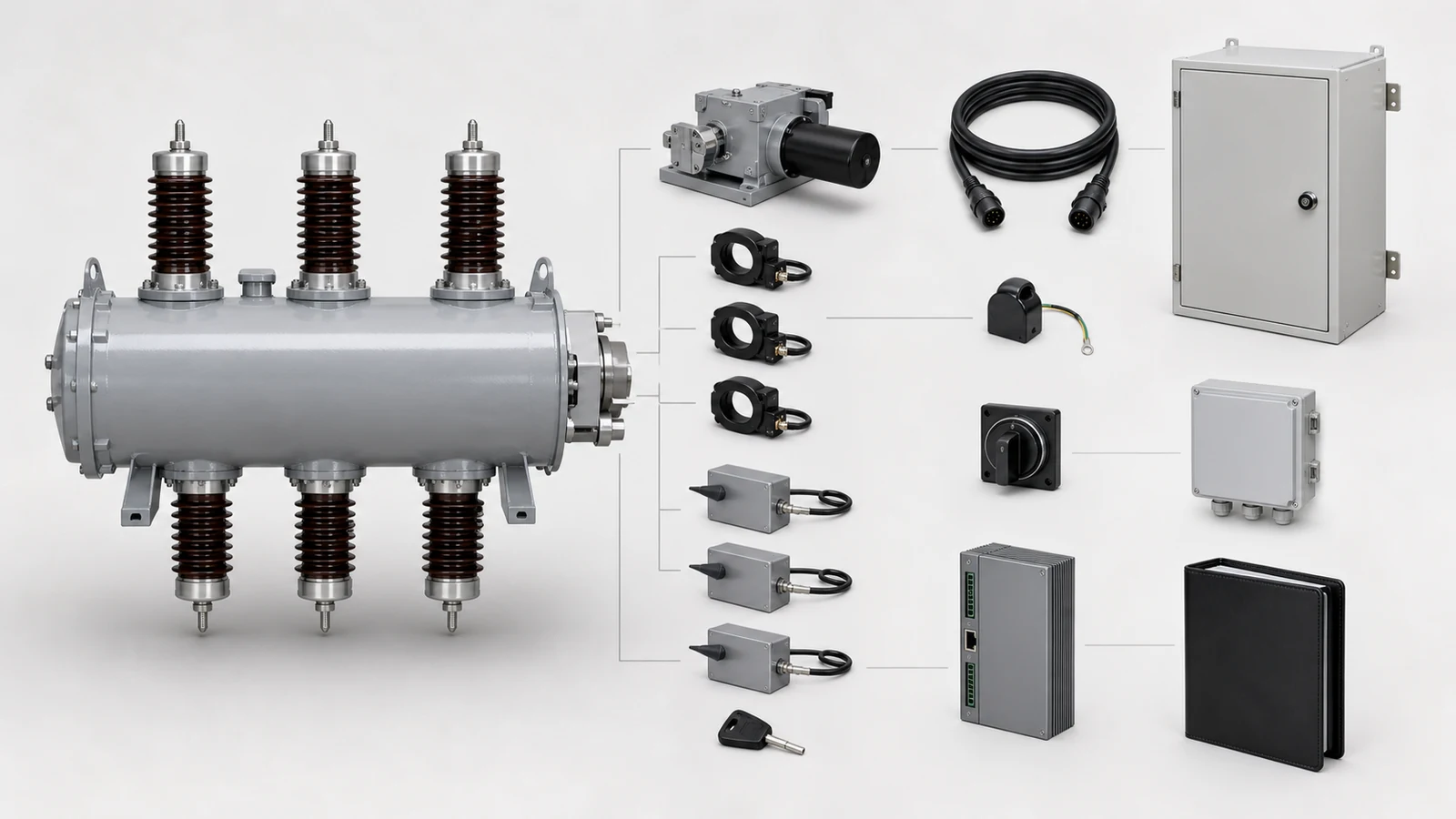 Pole-mounted load break switch and controller package architecture