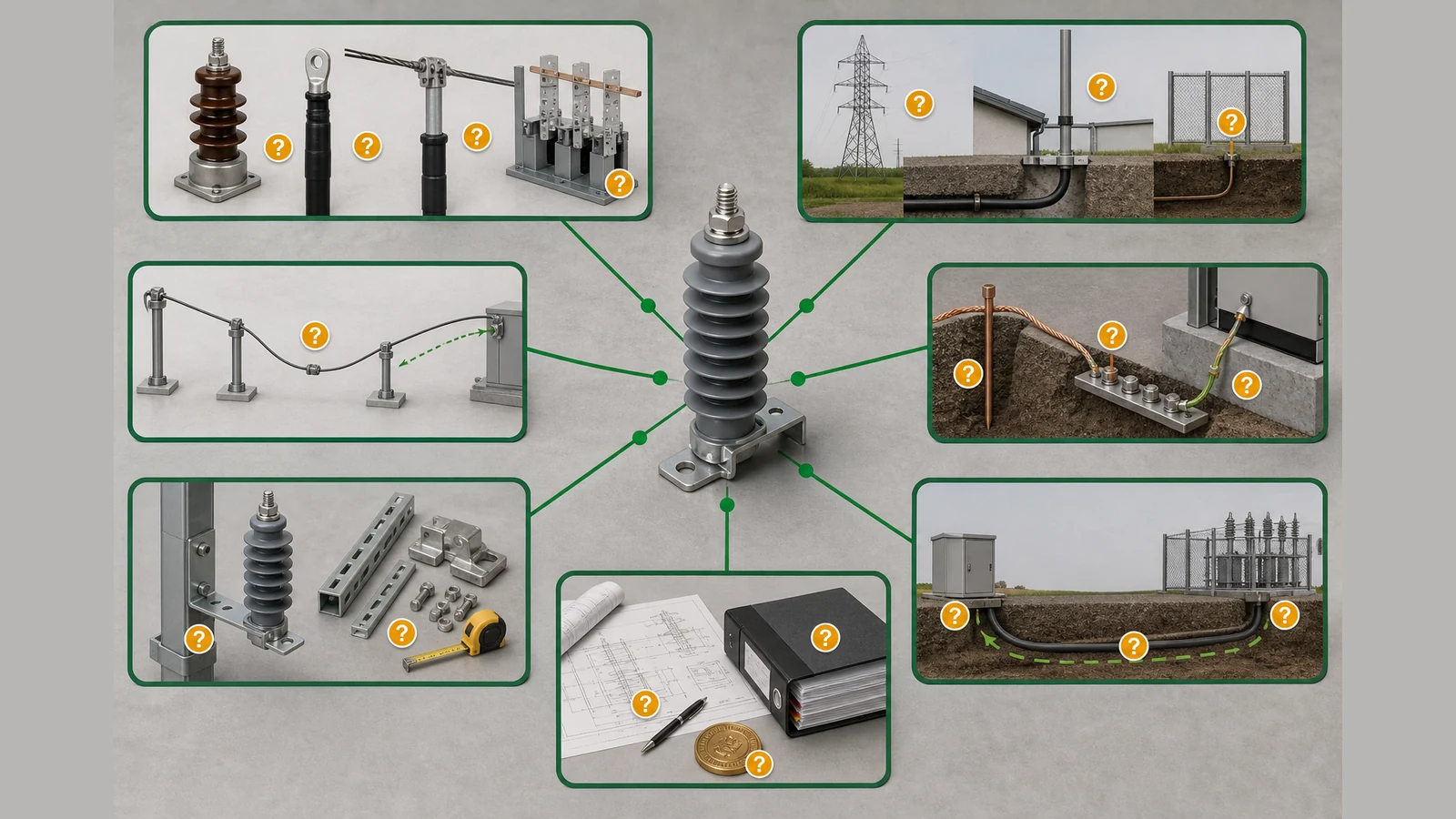 Illustrative protected-terminal surge arrester location selection matrix