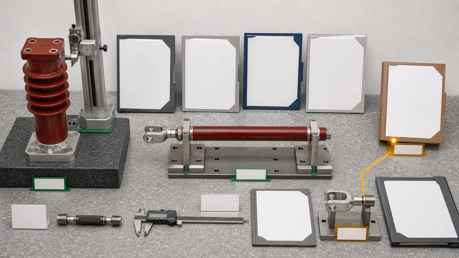 Controlled datum measurement and mechanical duty evidence for resin switchgear components