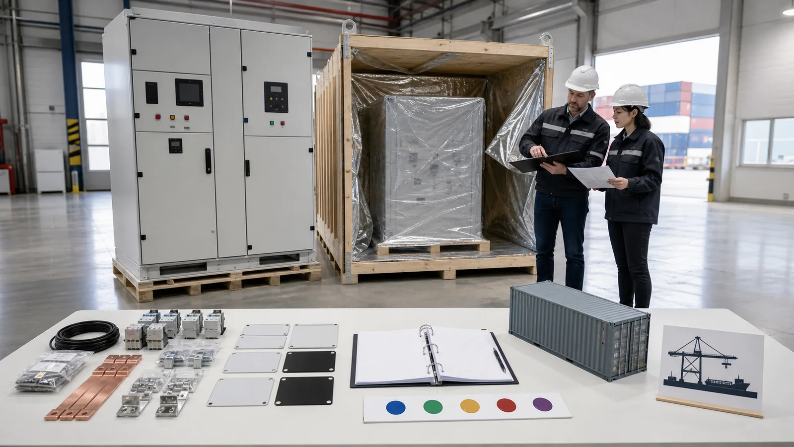Equipment RFQ commercial logistics package with quantity packing port documents and milestones