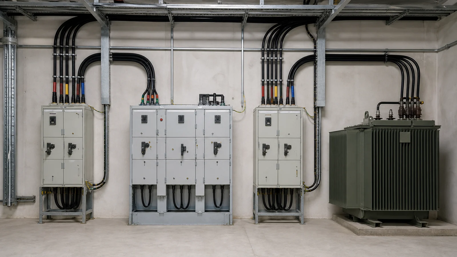 Ring main unit shown in a compact secondary distribution cable ring network