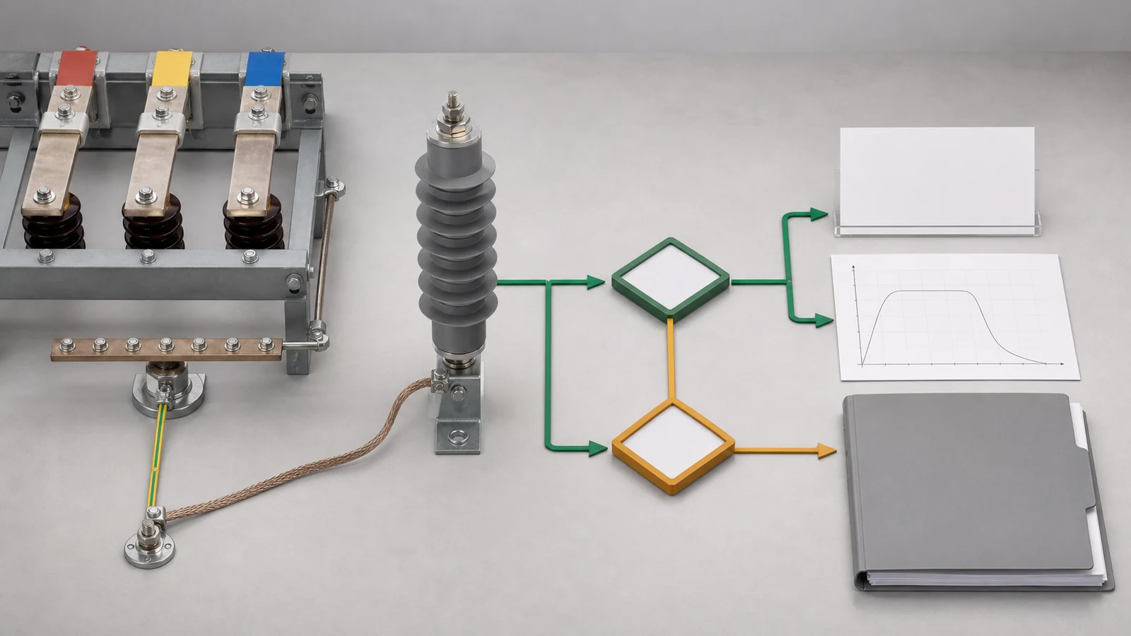 MCOV rated voltage and TOV evidence review for a surge arrester