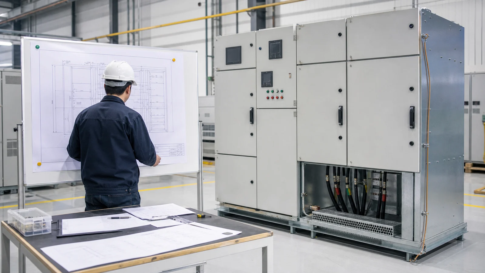 Technical review of a switchgear single-line diagram data sheet and approved drawing