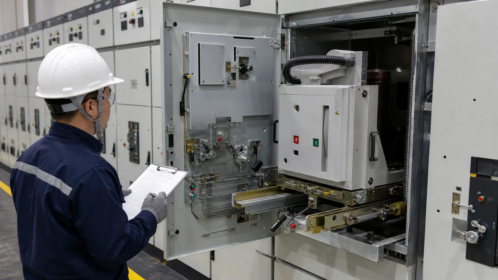 Mechanical FAT inspection of breaker truck shutter grounding switch and interlocks