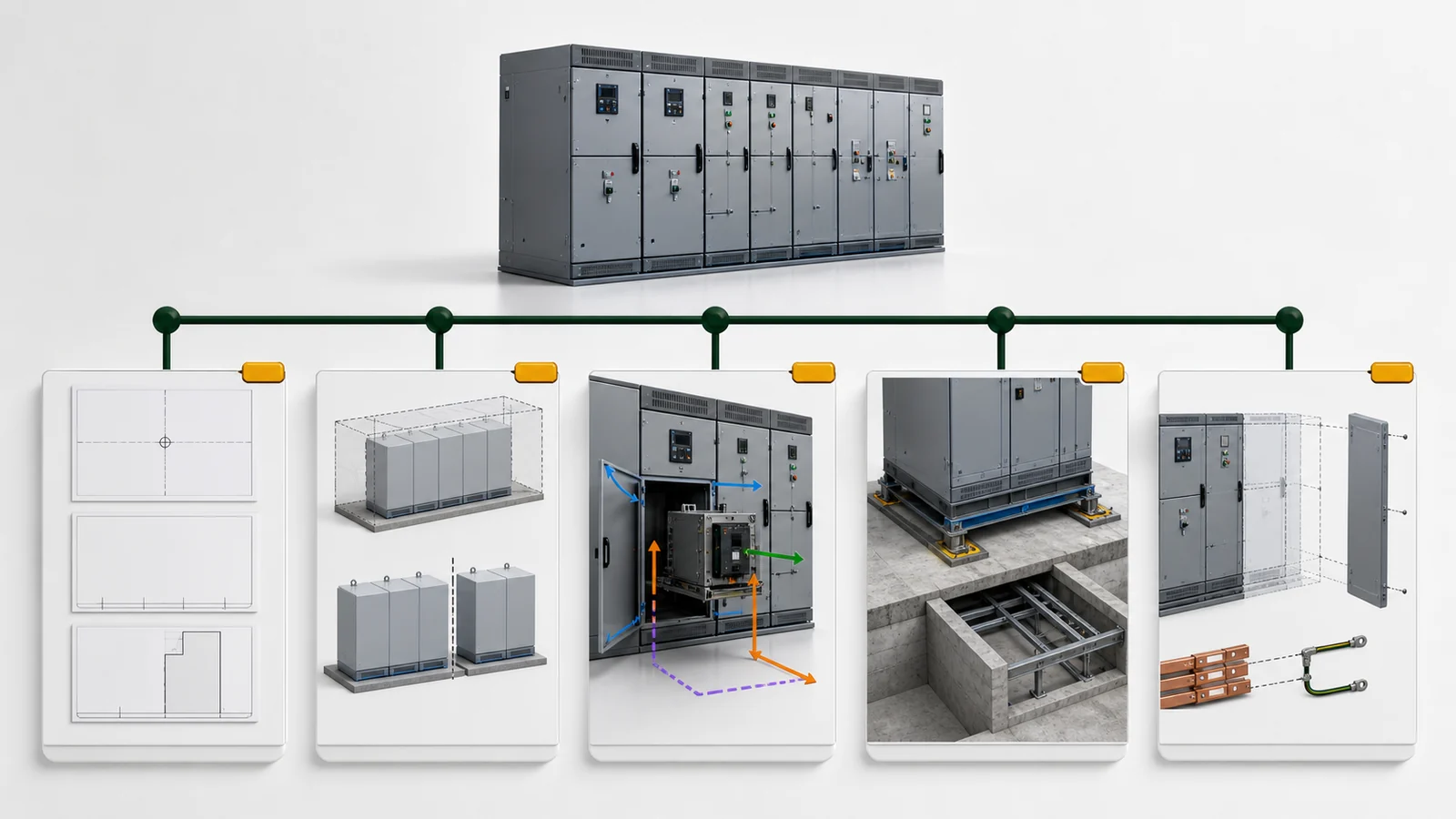 Illustrative five-gate switchgear GA review matrix