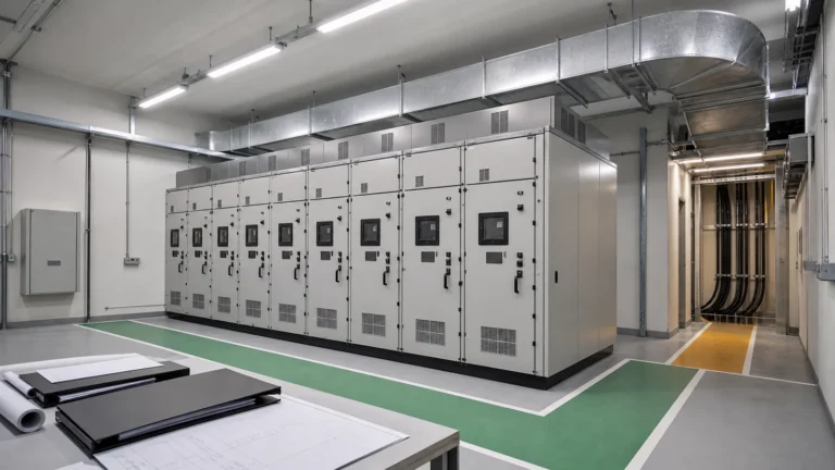 MV switchgear lineup reviewed for internal arc accessibility and pressure relief