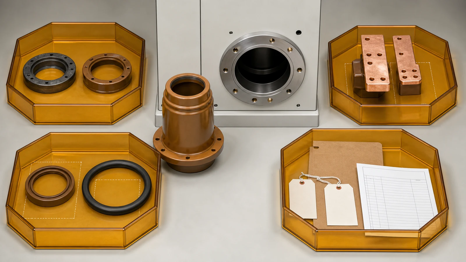Illustrative synthetic GIS sleeve review with four interface holds