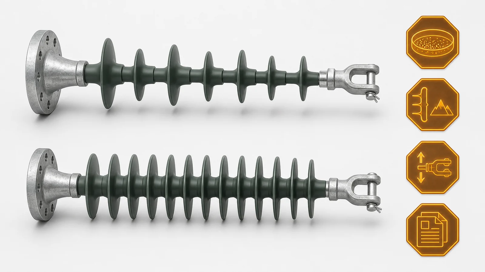 Illustrative synthetic composite insulator comparison with four open holds