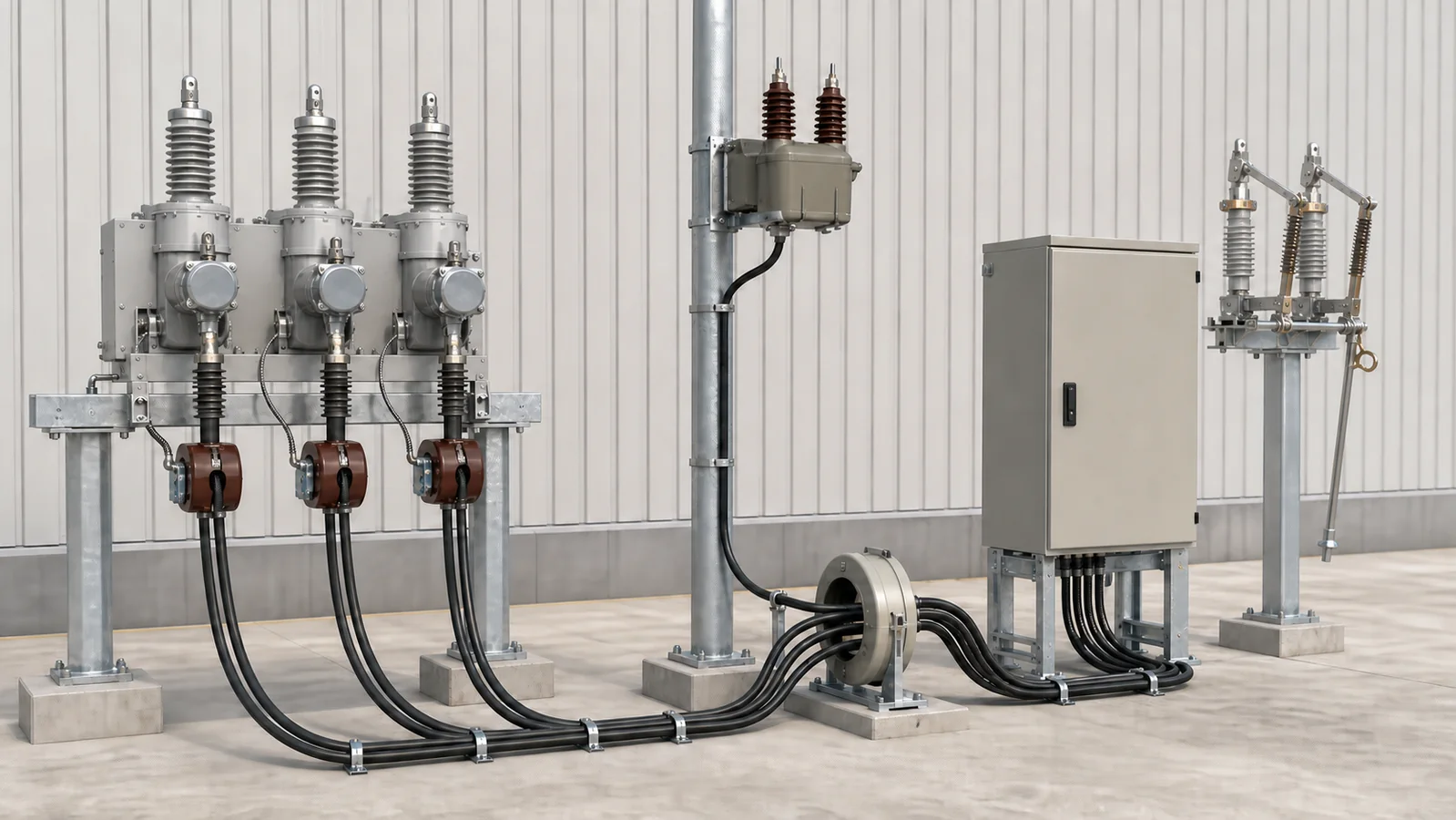 User boundary switch equipment package with breaker sensors PT and controller