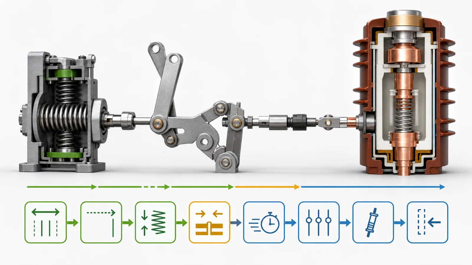 Vacuum breaker mechanism and pole kinematic evidence chain