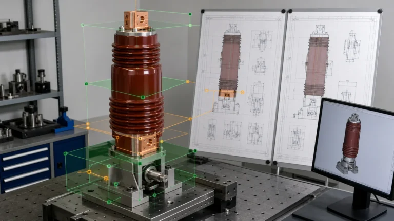 Vacuum pole assembly reviewed against controlled engineering drawings and interface dimensions
