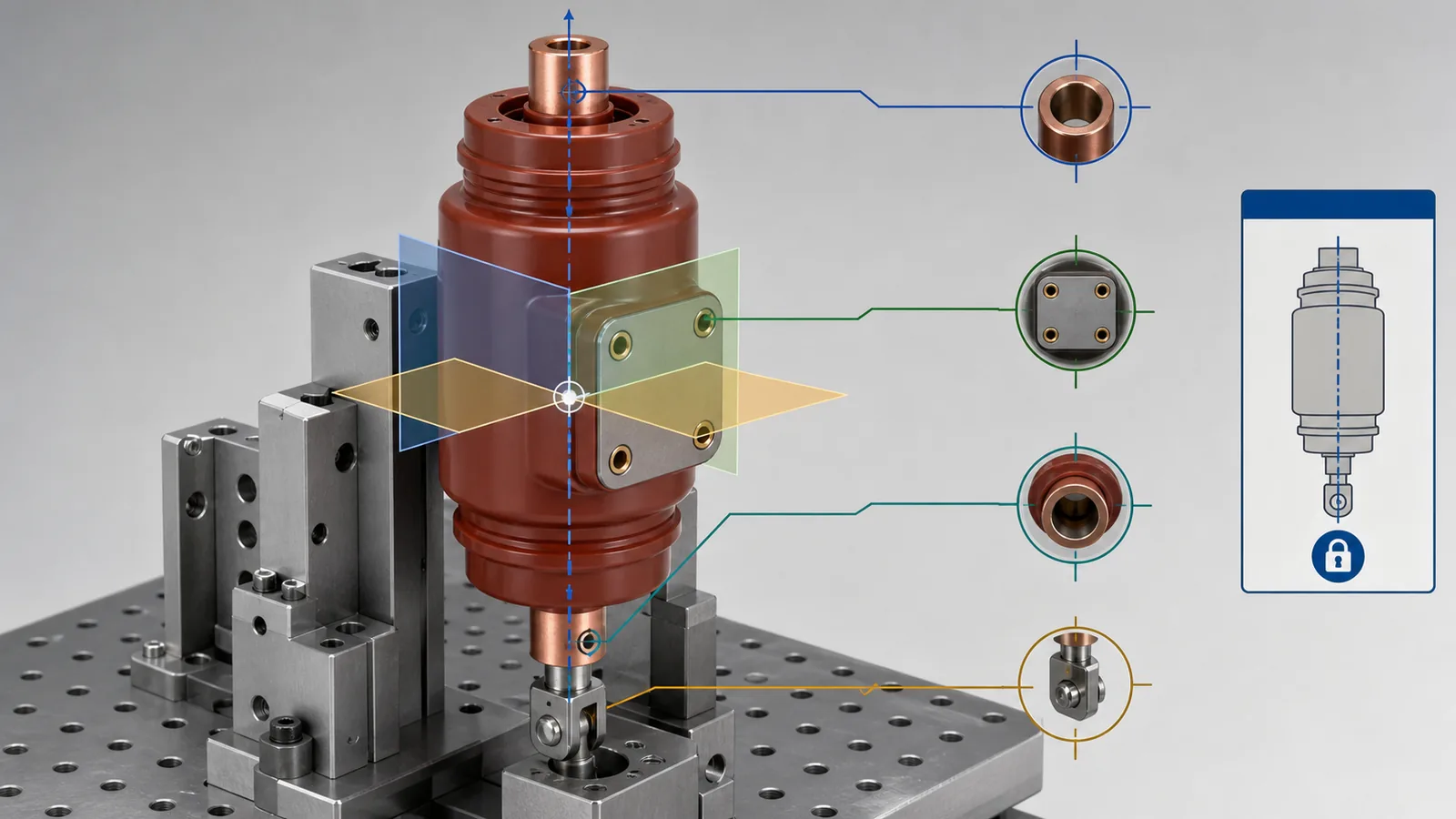 Vacuum pole datum planes coordinate paths and critical interface dimension architecture
