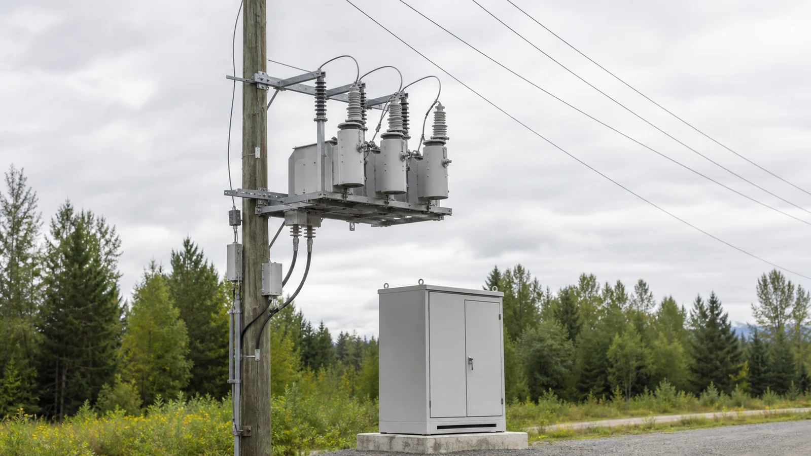 Outdoor automatic vacuum circuit recloser on an overhead distribution feeder