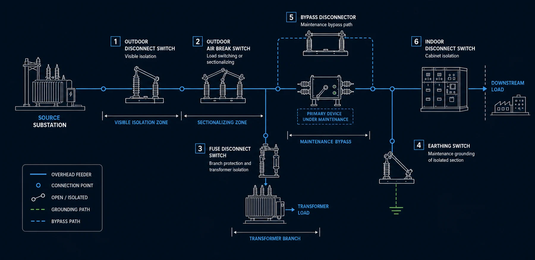 Distribution switching equipment principle topology