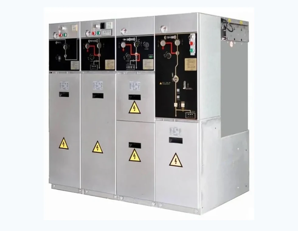 Gas insulated sealed switchgear cabinet lineup for compact medium voltage distribution