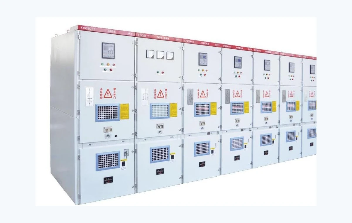 KYN28 front cabinet lineup with relay and breaker compartments