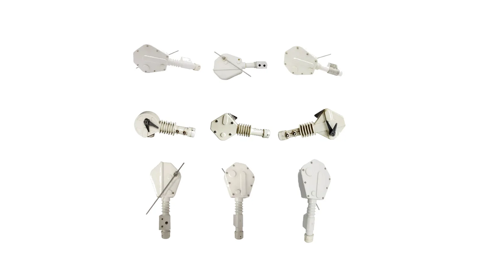 Load break switch accessories and replacement parts on white background