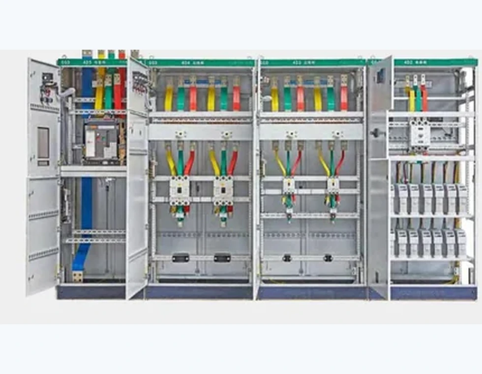 GGD fixed low-voltage switchgear cabinet with busbar compartment open