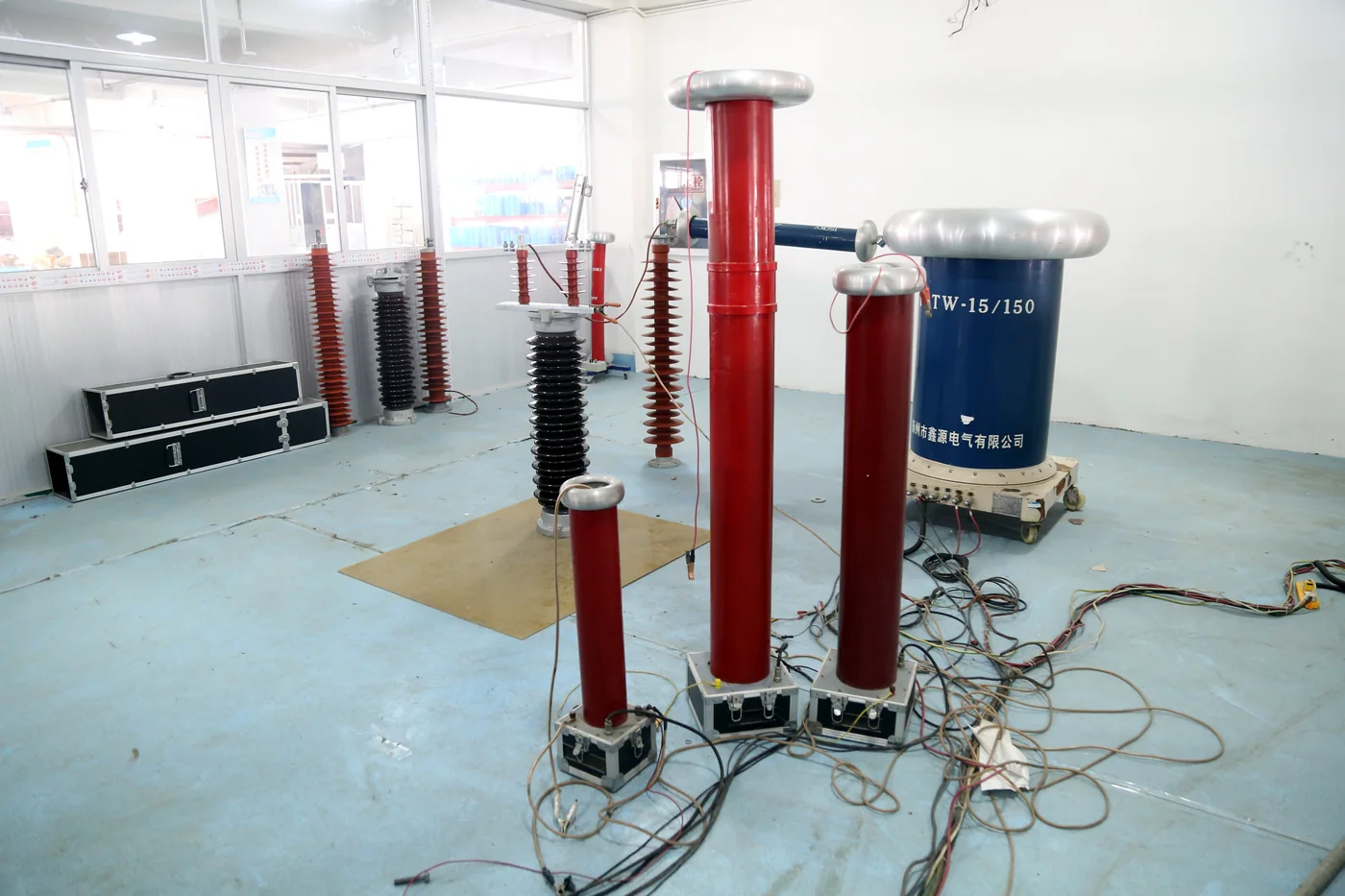 High voltage test laboratory setup for electrical equipment routine test planning