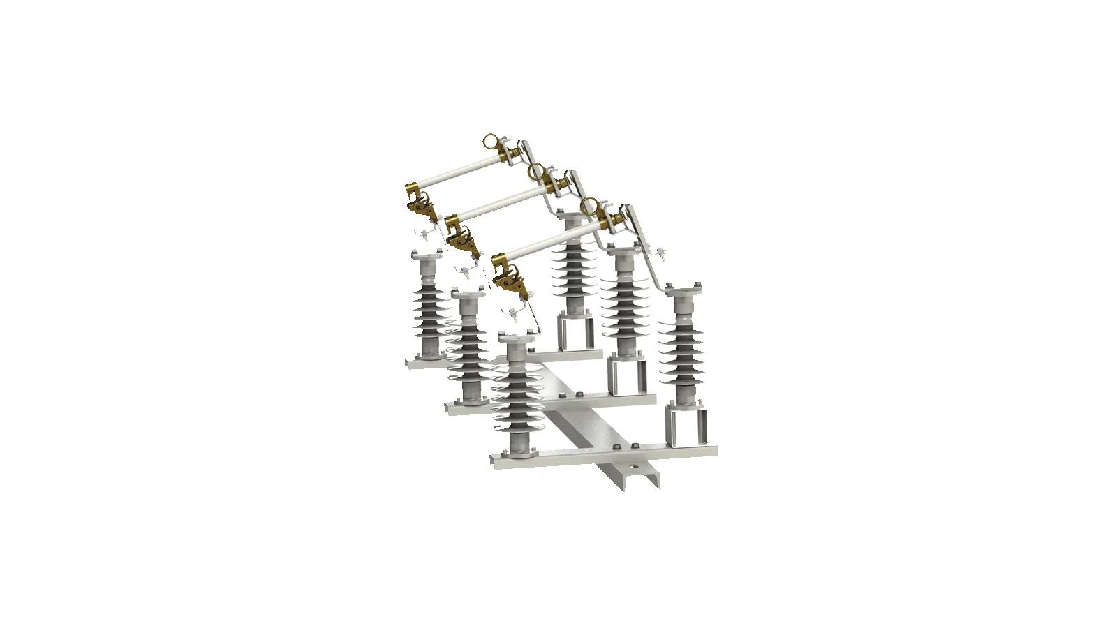 Polymer drop out fuse cutout product pair on clean white background